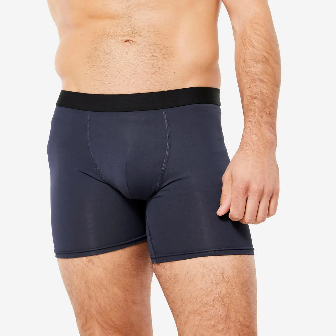 Lot de 3 boxers respirants en microfibre Homme, Bleu foncé