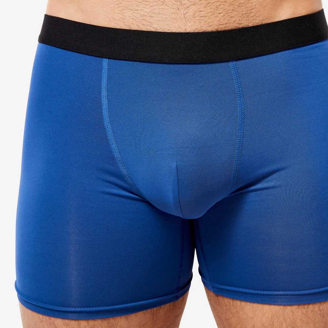 Lot de 3 boxers respirants en microfibre Homme, Bleu foncé