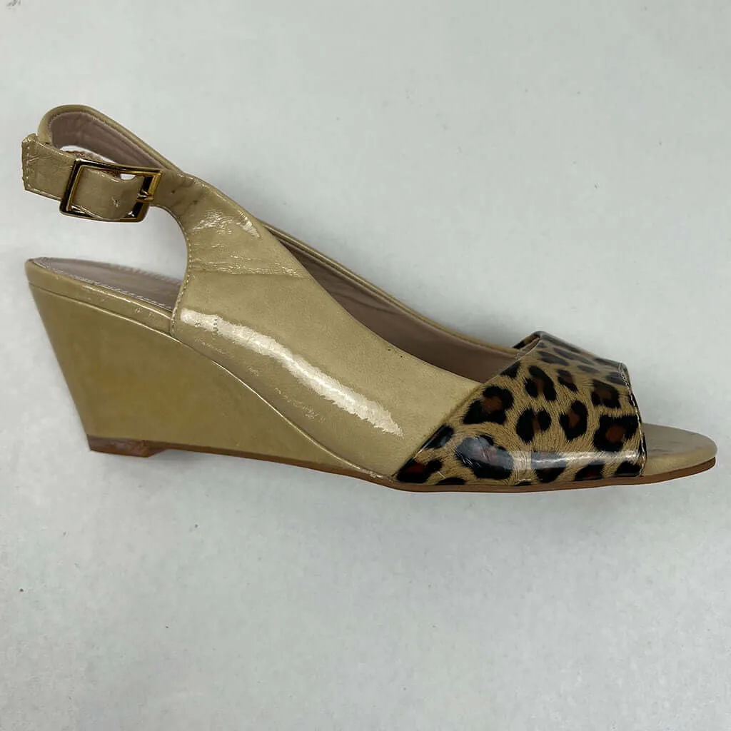 Lotus Patent Leather Open Toe Wedge Sandal 5