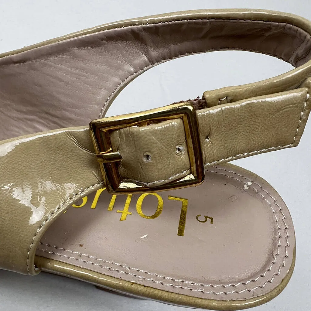 Lotus Patent Leather Open Toe Wedge Sandal 5