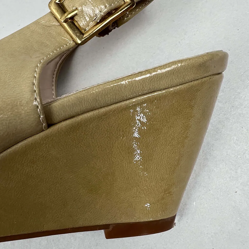 Lotus Patent Leather Open Toe Wedge Sandal 5