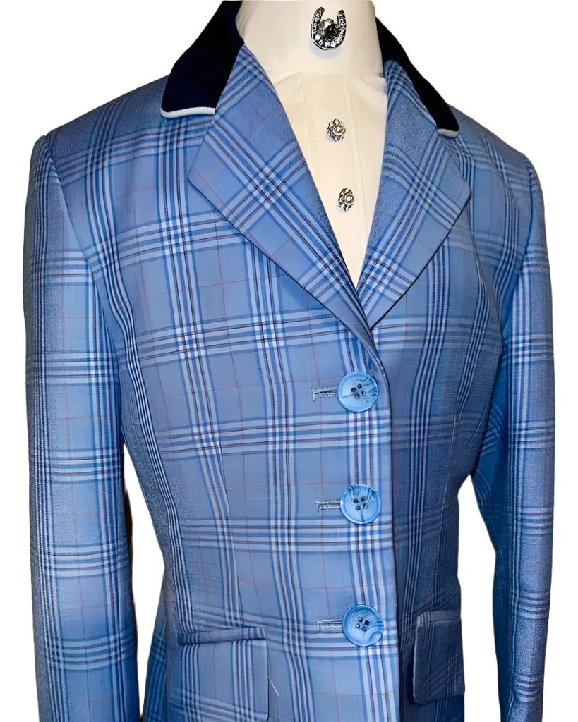 Marsha De Arriaga Blue Plaid Hunt Coat