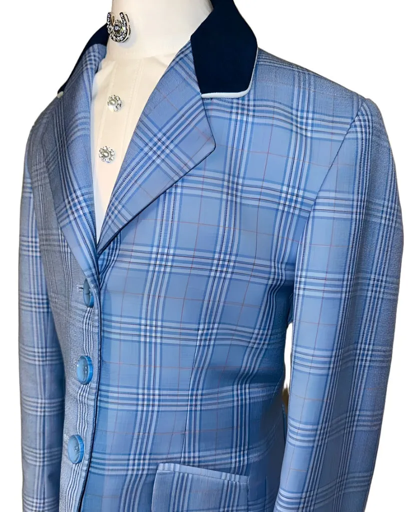 Marsha De Arriaga Blue Plaid Hunt Coat