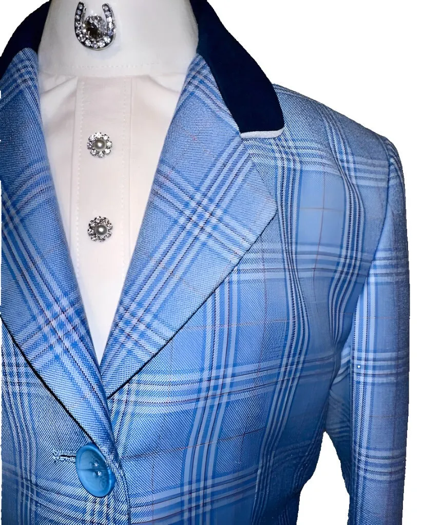 Marsha De Arriaga Blue Plaid Hunt Coat