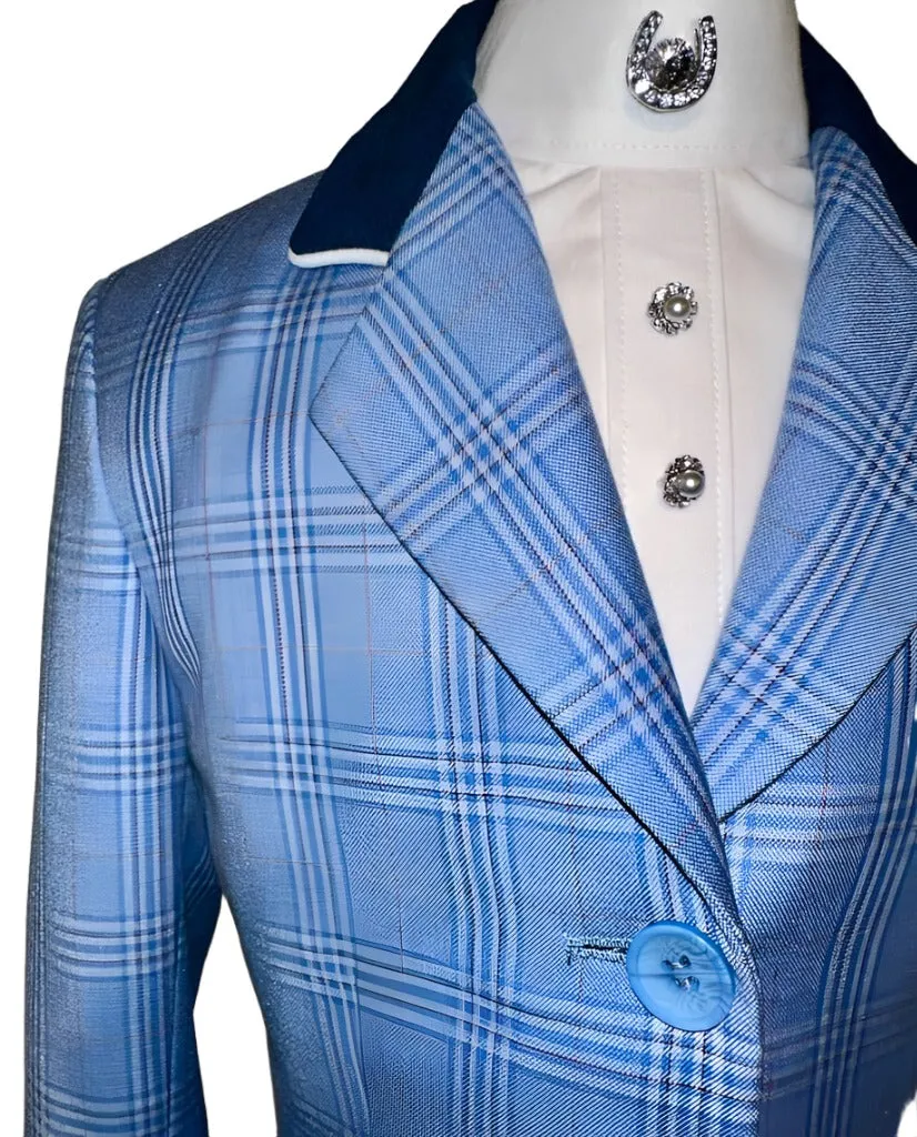 Marsha De Arriaga Blue Plaid Hunt Coat