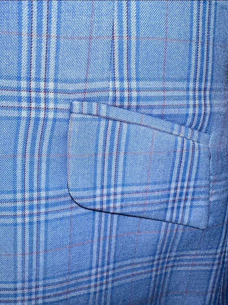 Marsha De Arriaga Blue Plaid Hunt Coat