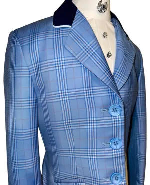 Marsha De Arriaga Blue Plaid Hunt Coat