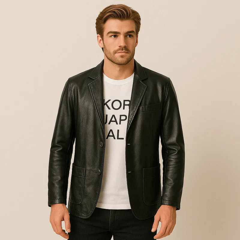Mason | Mens Casual Leather Blazer Jacket – Sleek Modern Style