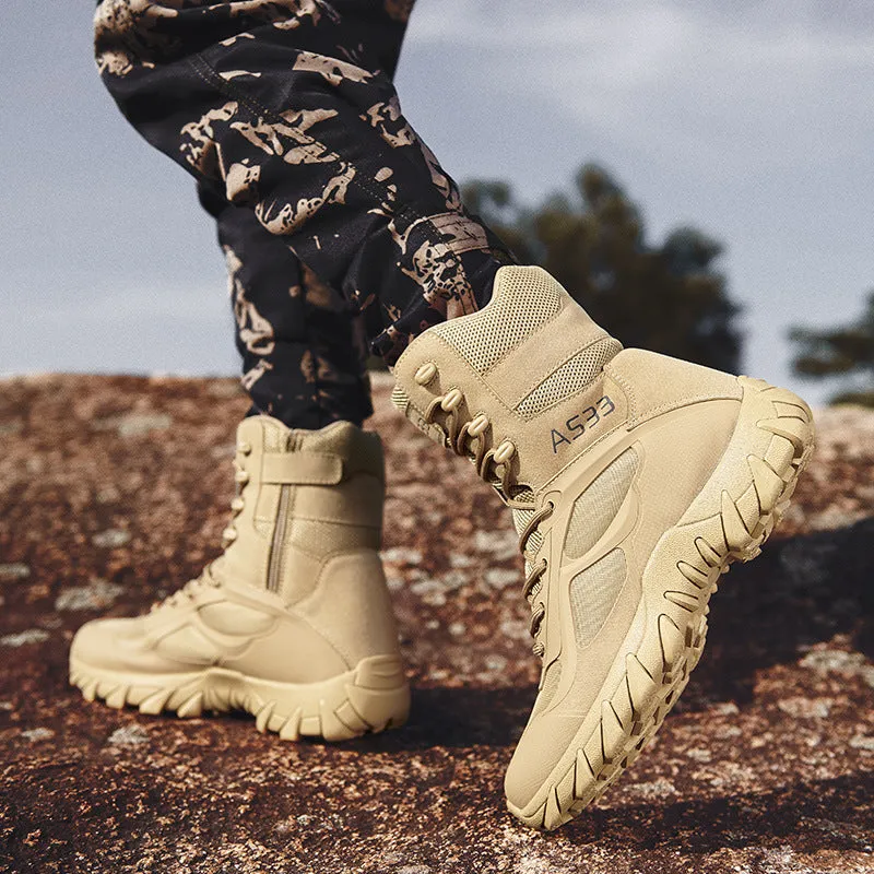 Men'S High-Top Non-Slip Breathable Tactical Boots Wear-Resistant Training Shoes