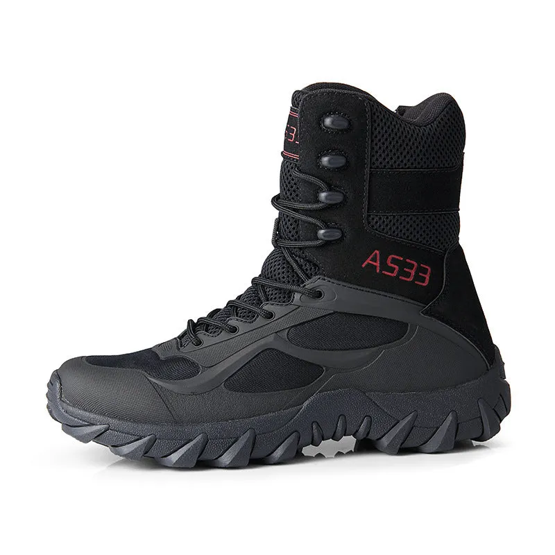Men'S High-Top Non-Slip Breathable Tactical Boots Wear-Resistant Training Shoes