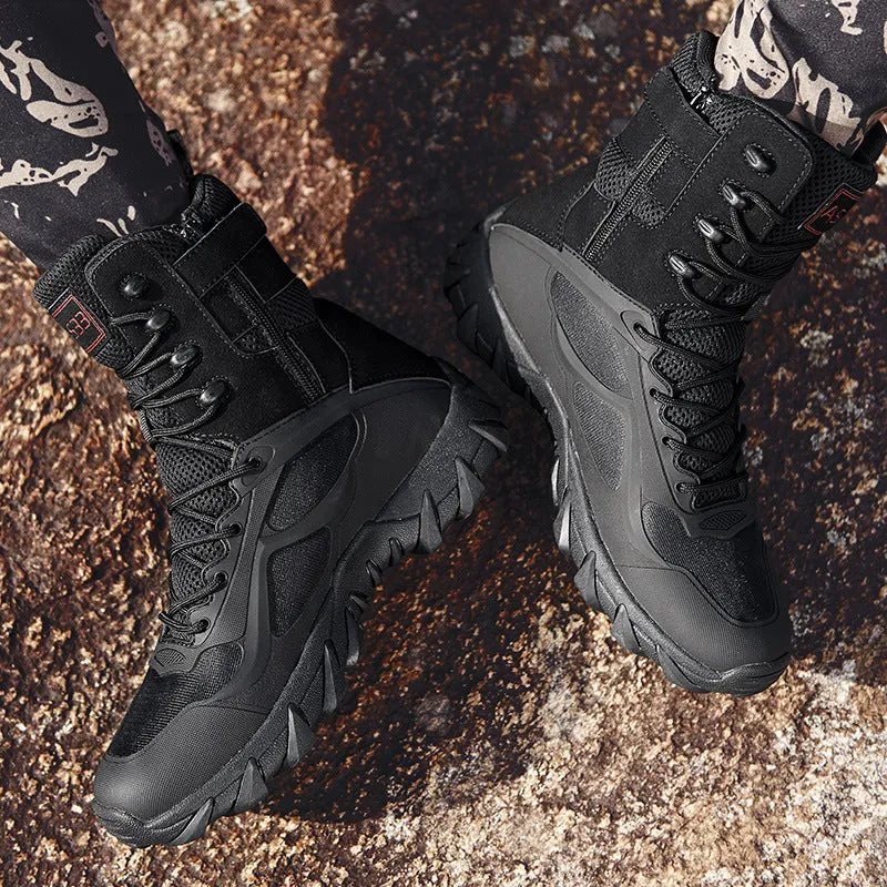 Men'S High-Top Non-Slip Breathable Tactical Boots Wear-Resistant Training Shoes