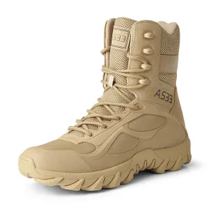 Men'S High-Top Non-Slip Breathable Tactical Boots Wear-Resistant Training Shoes