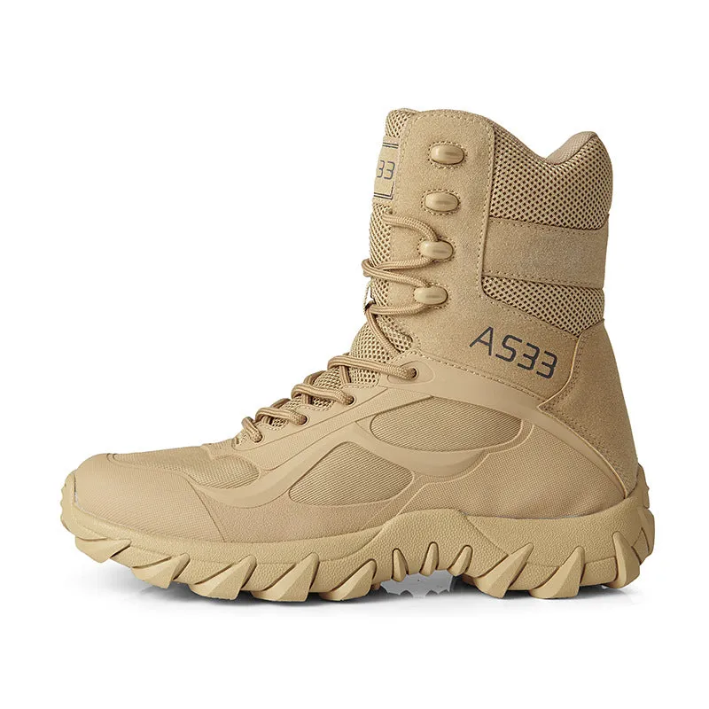 Men'S High-Top Non-Slip Breathable Tactical Boots Wear-Resistant Training Shoes