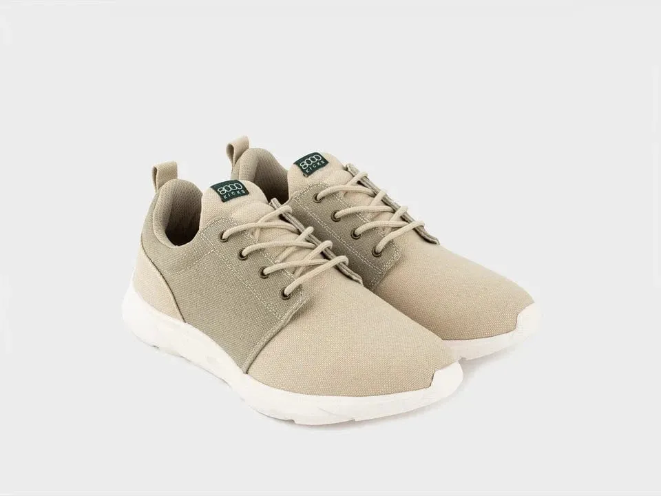Men's Vegan Hemp Sneakers | Beige & Green