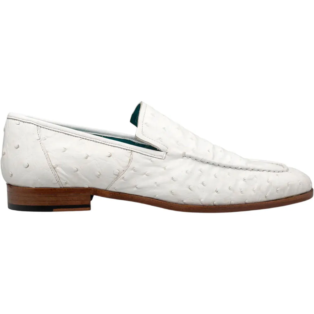 Mezlan Men’s Menor White Genuine Ostrich Slip-On