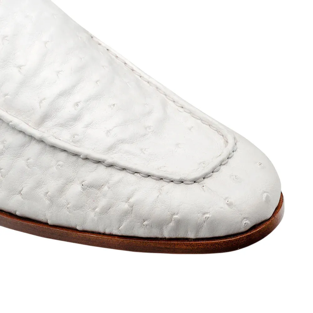 Mezlan Men’s Menor White Genuine Ostrich Slip-On