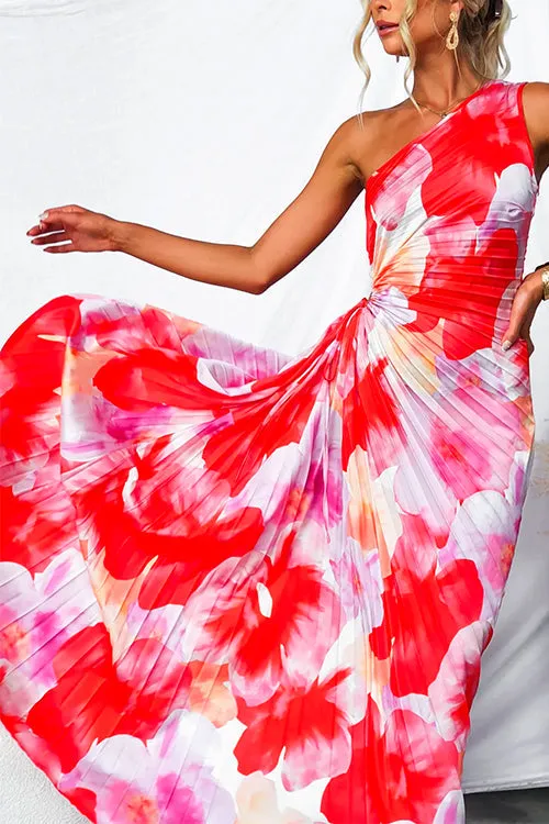 One-Shoulder Maxi Dress | Bold Print | Elegant & Flowing