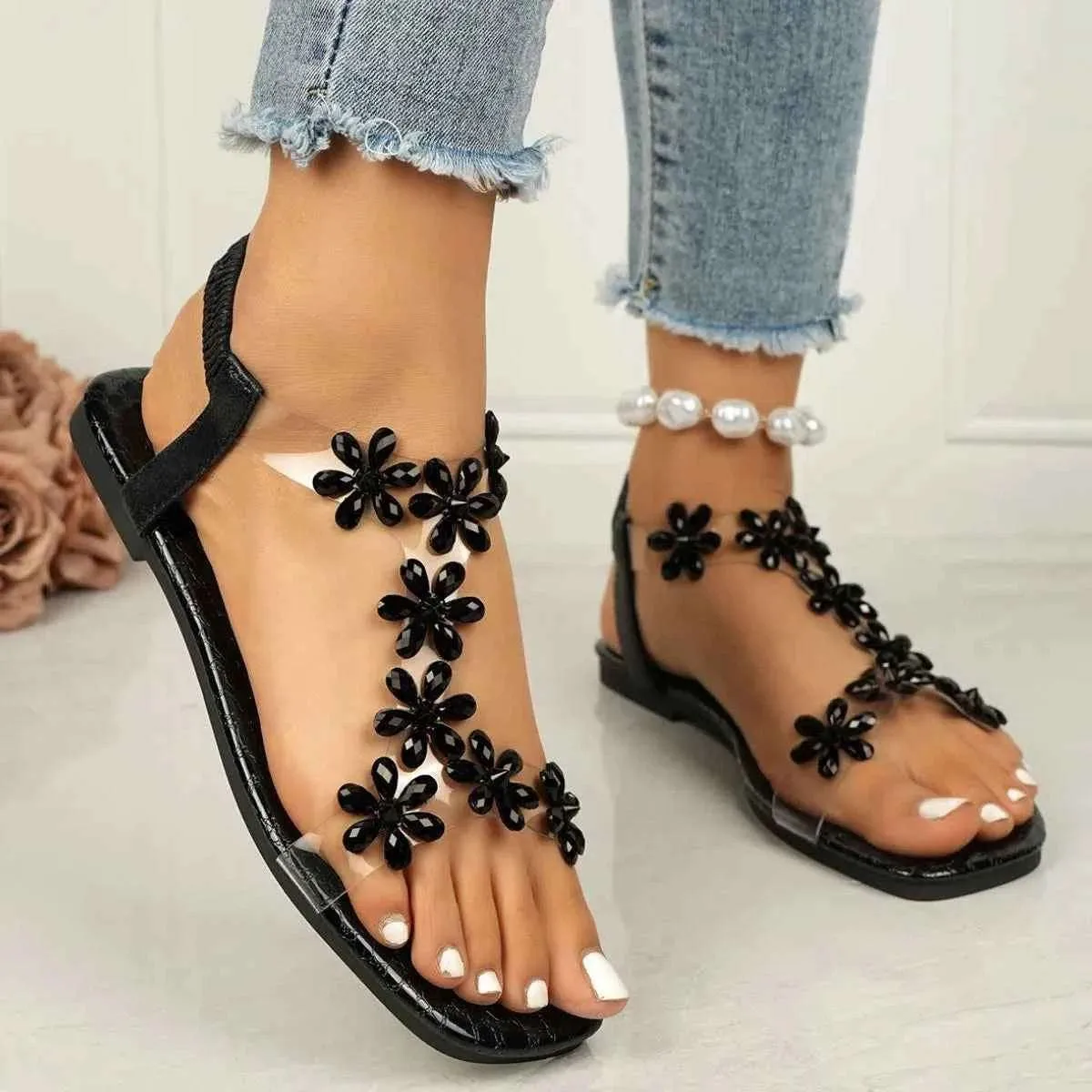 Open Toe Flats Sandals - Stylish Open Toe Flats for Comfortable Wear