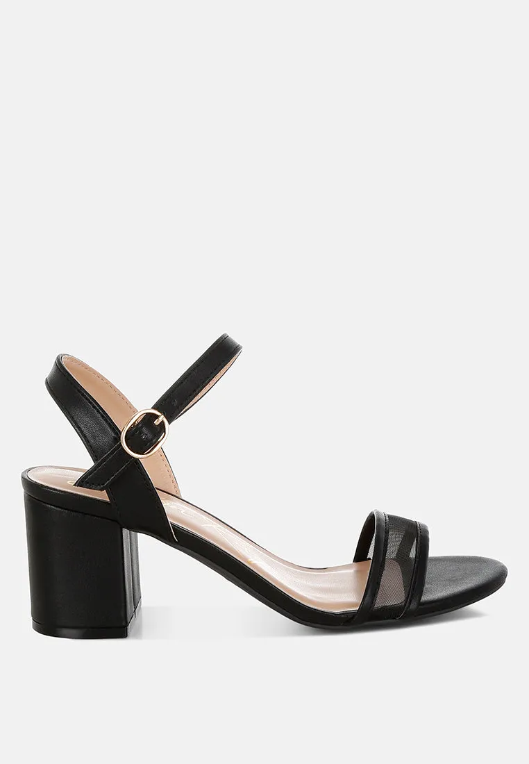 Orpina Mesh Pin Buckle Block Heels