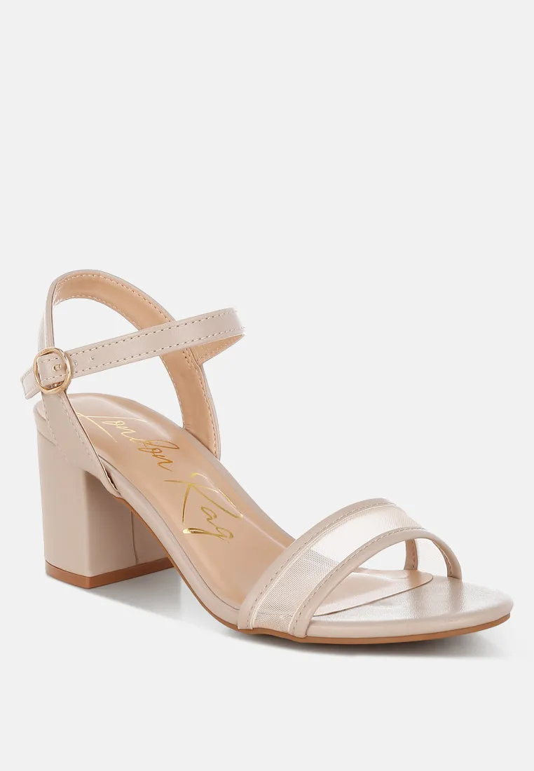 Orpina Mesh Pin Buckle Block Heels