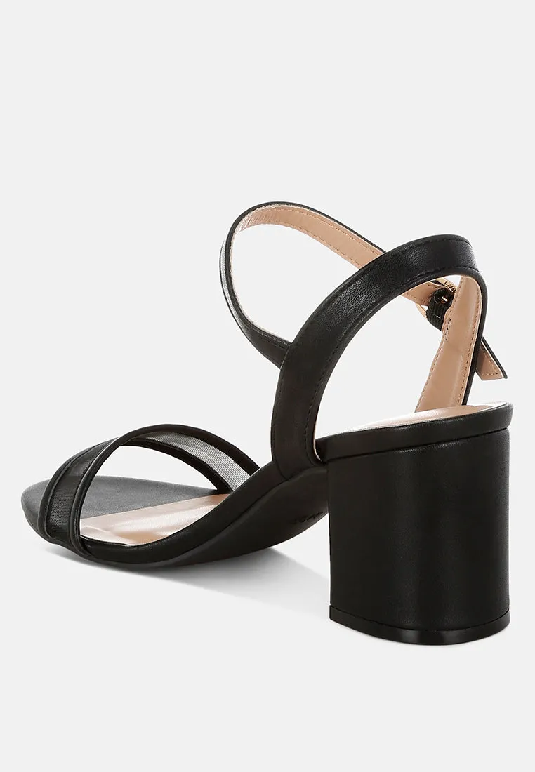 Orpina Mesh Pin Buckle Block Heels