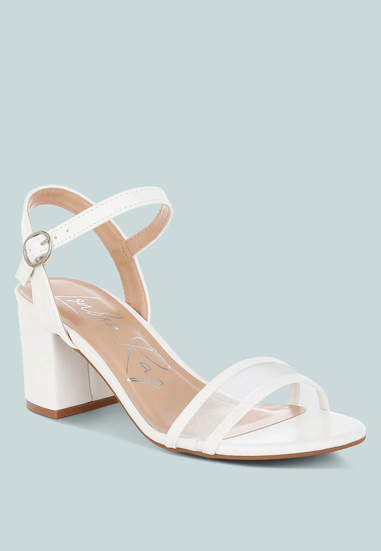 Orpina Mesh Pin Buckle Block Heels