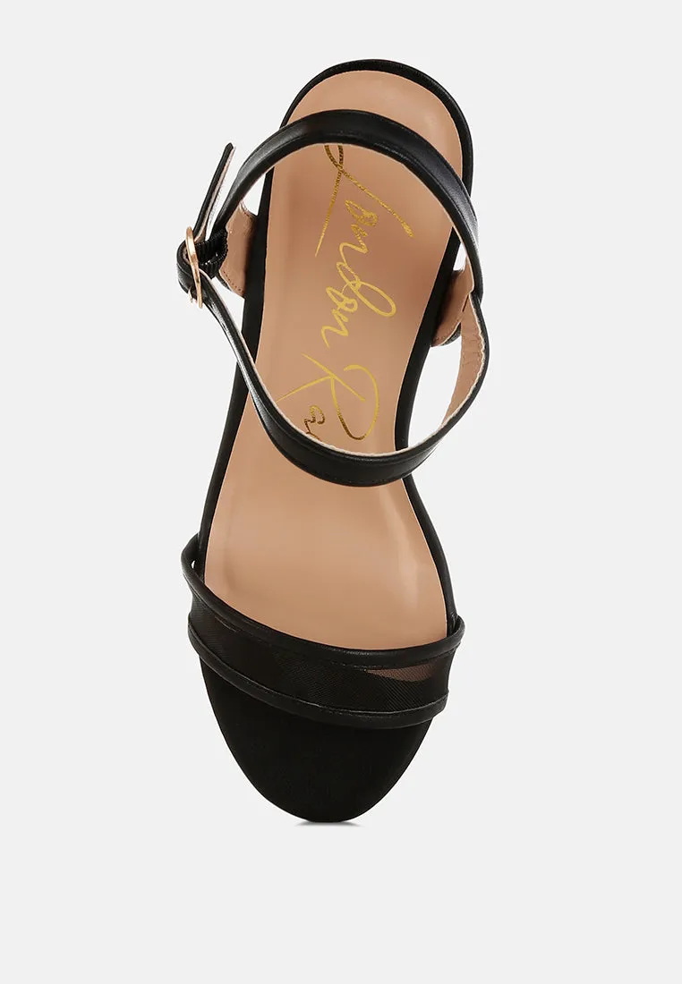 Orpina Mesh Pin Buckle Block Heels