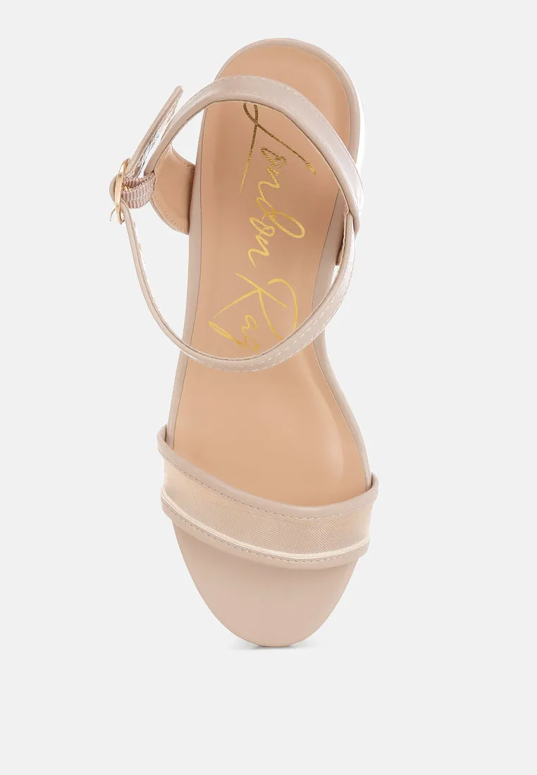 Orpina Mesh Pin Buckle Block Heels
