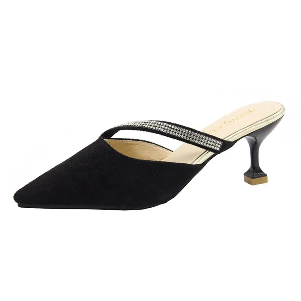 Point Toe Flare Heels Sandals