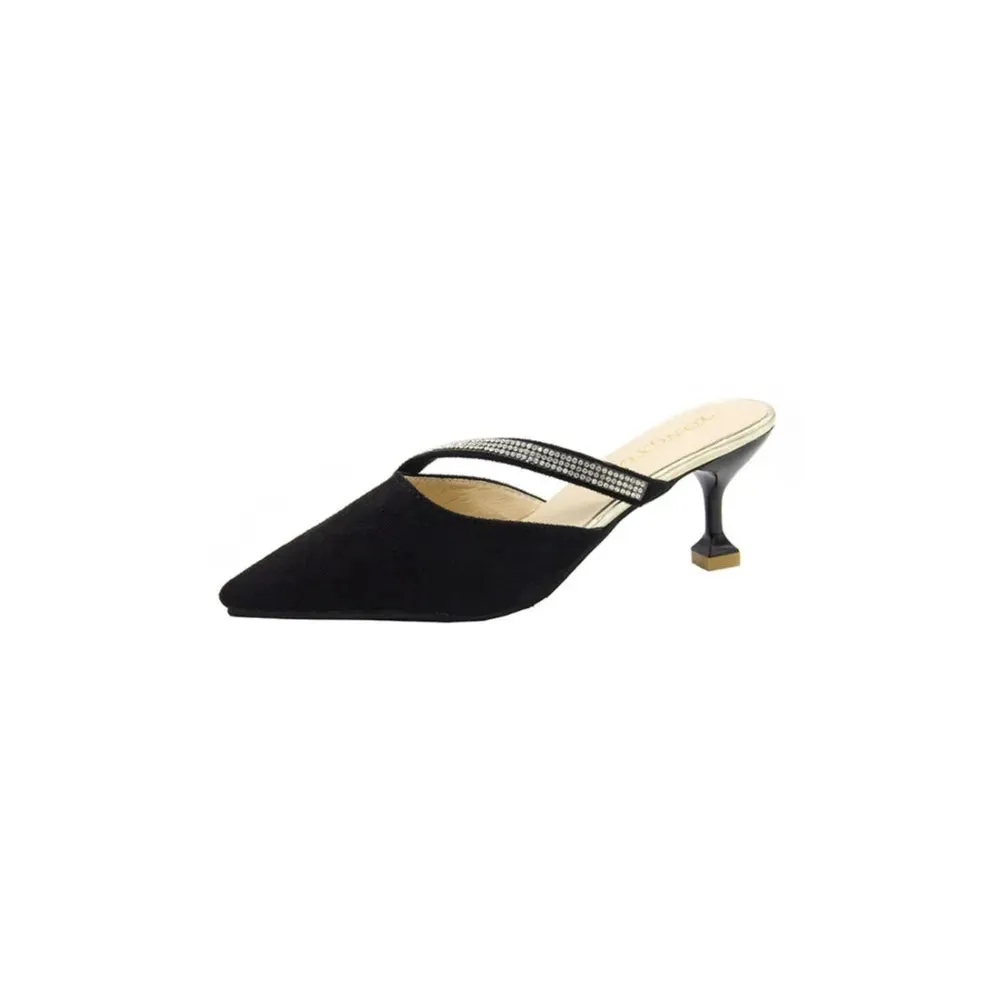 Point Toe Flare Heels Sandals
