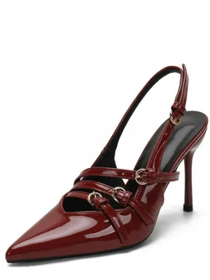 Point Toe Stiletto Slingback Pumps
