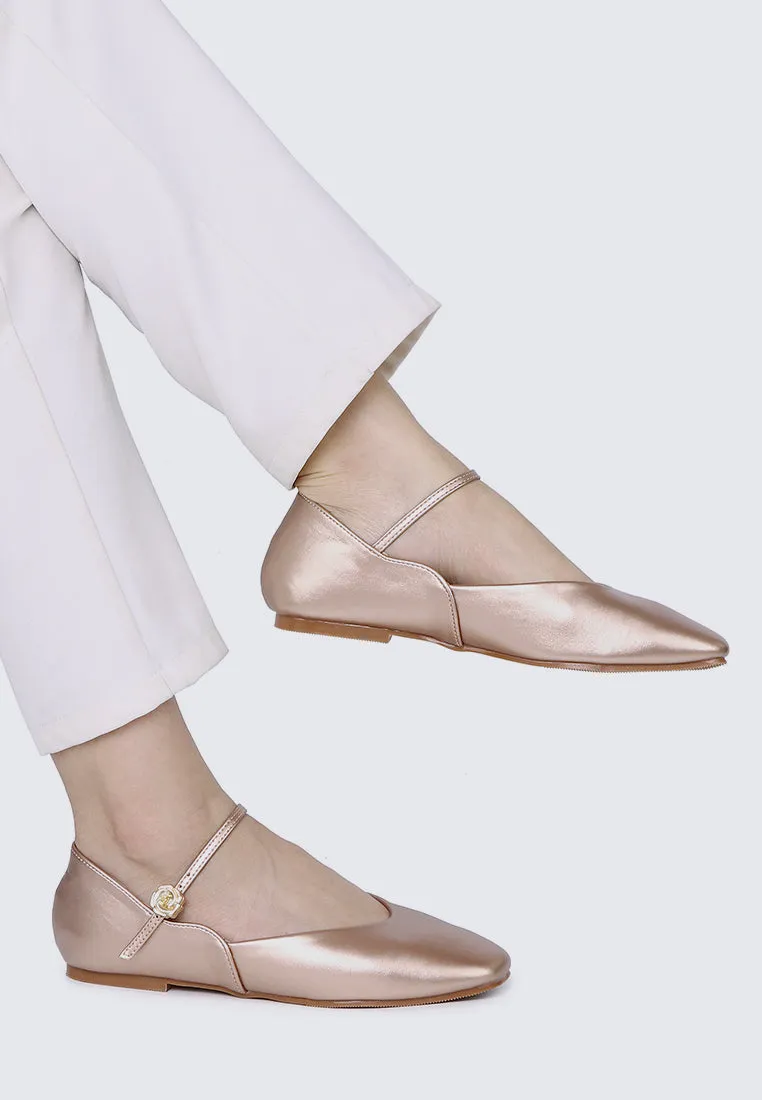 Pétale De Rose Comfy Ballerina In Rose Gold