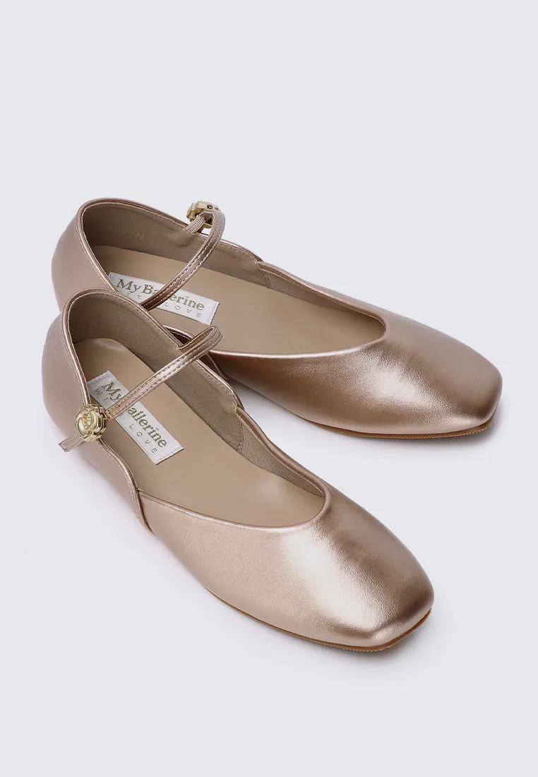 Pétale De Rose Comfy Ballerina In Rose Gold