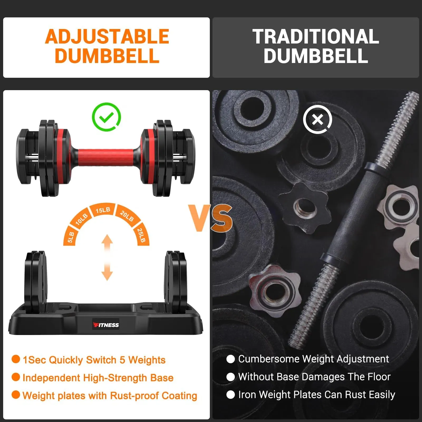 Rendpas Adjustable Dumbbells Set