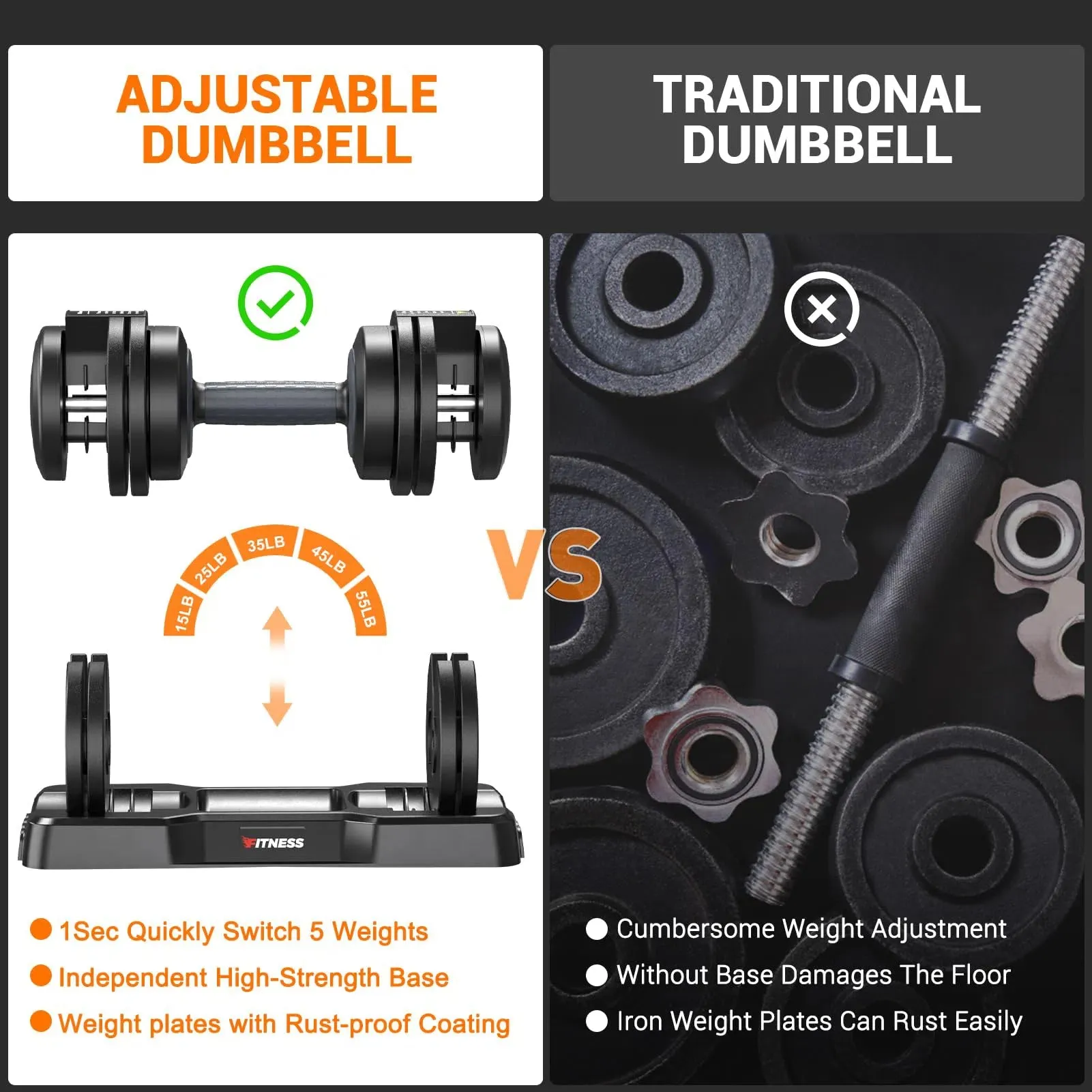 Rendpas Adjustable Dumbbells Set