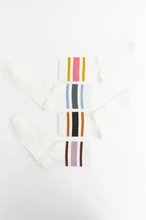 Retro Stripe Style Crew Socks