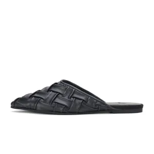 Rollie Pointed Mule Soft Woven Black