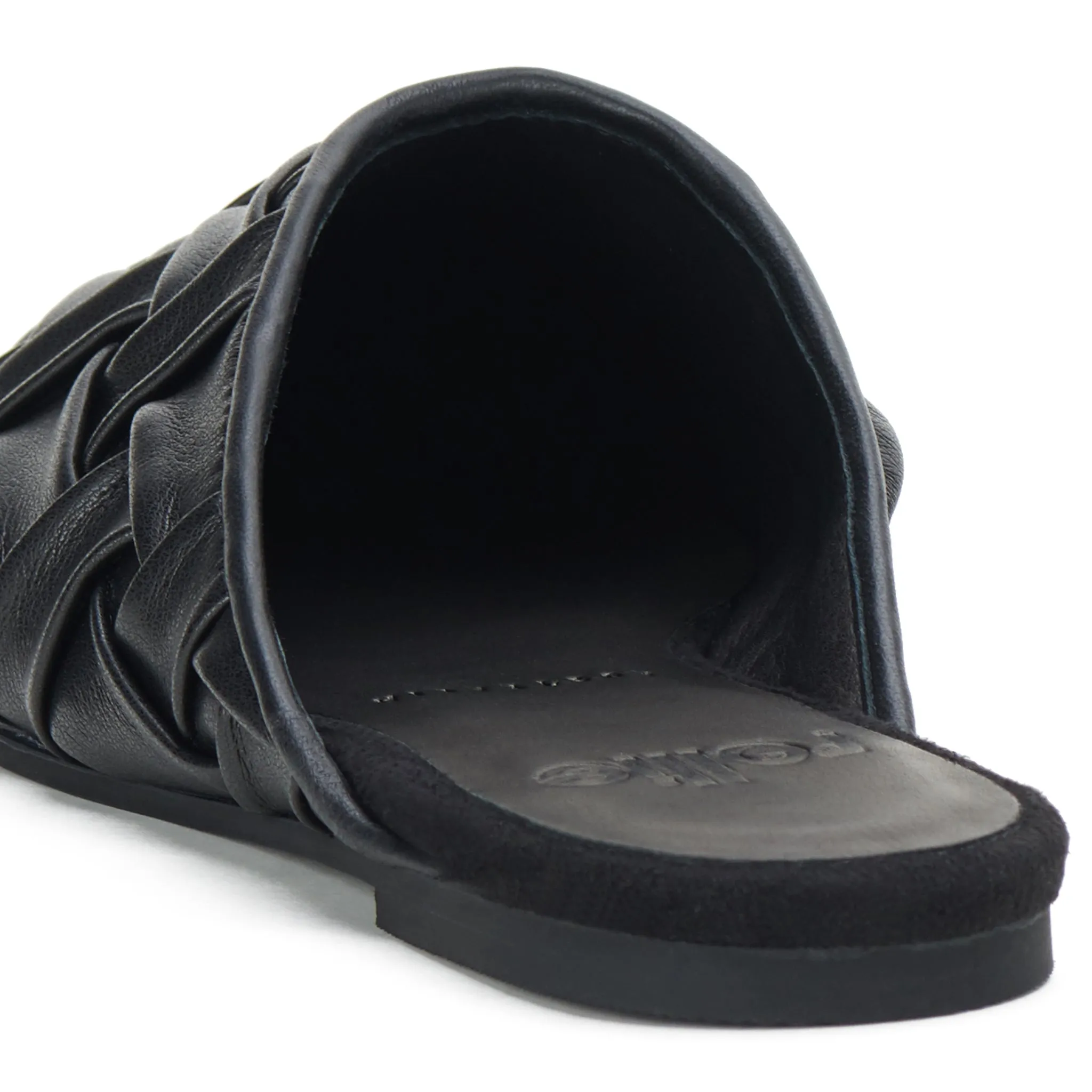 Rollie Pointed Mule Soft Woven Black
