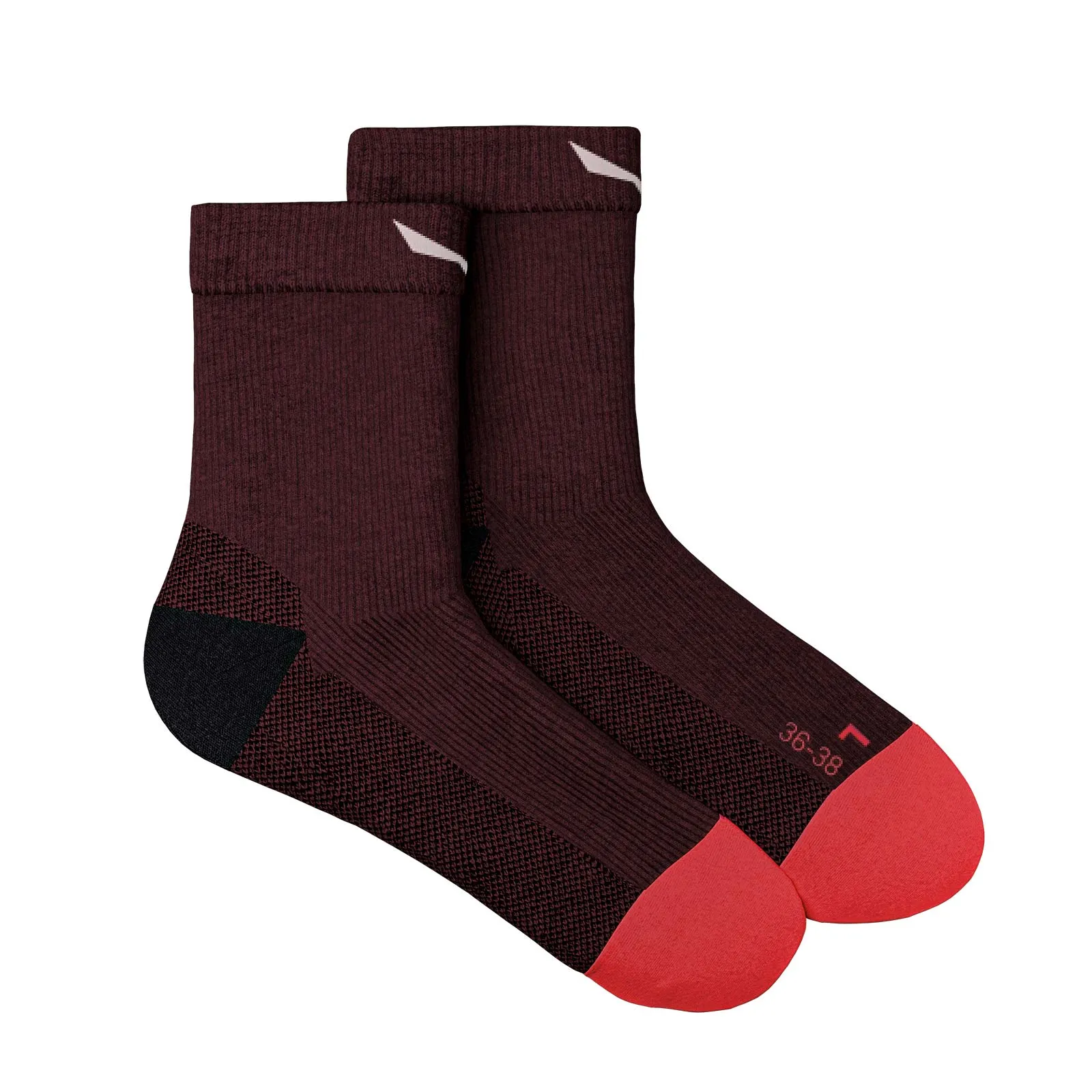 Salewa Womens Mountain Trainer One Pair Warm Merino Walking Socks - Syrah