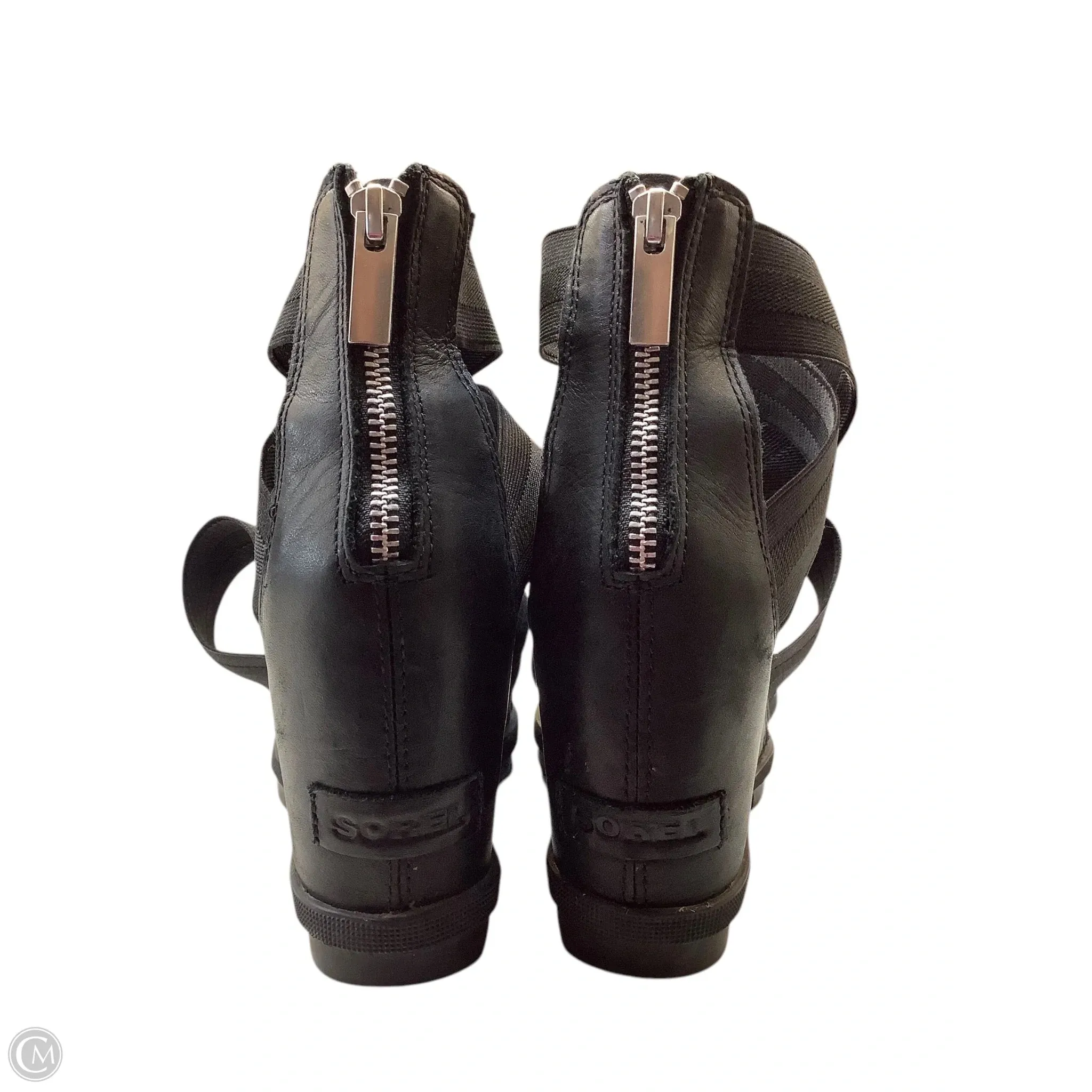 Sandals Heels Wedge By Sorel In Black, Size: 8