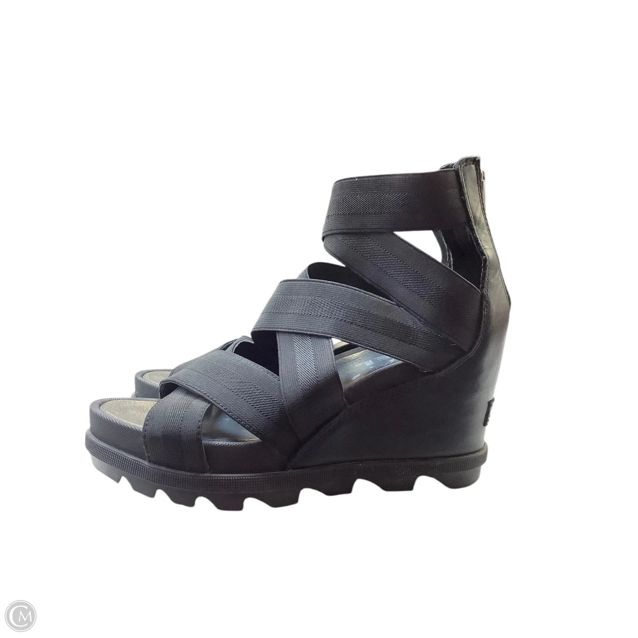 Sandals Heels Wedge By Sorel In Black, Size: 8
