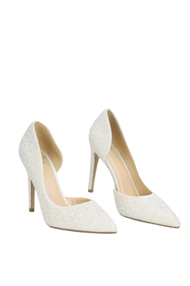 Shine Like a Star Shimmer Stilettos -White