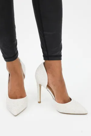 Shine Like a Star Shimmer Stilettos -White