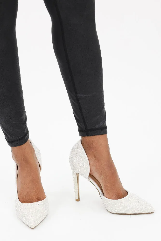 Shine Like a Star Shimmer Stilettos -White