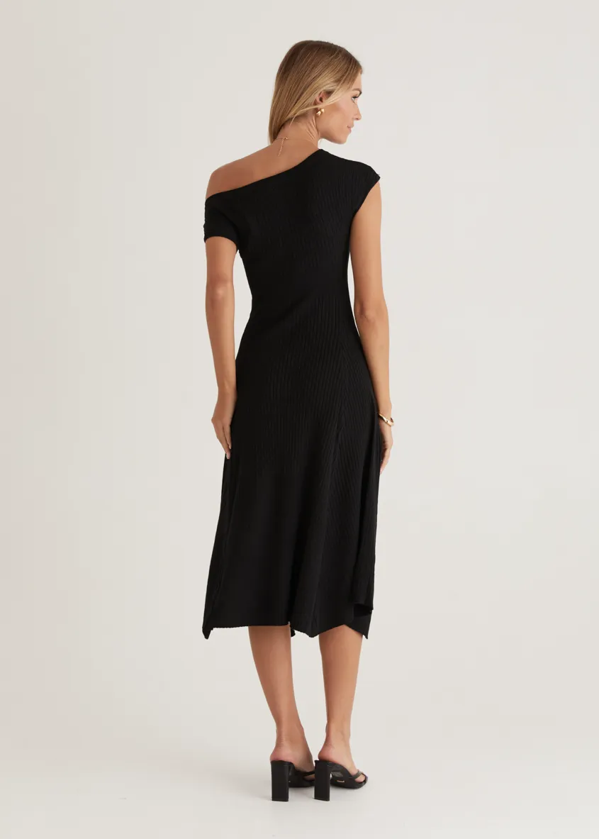 Siren Knit Midi Dress - Black