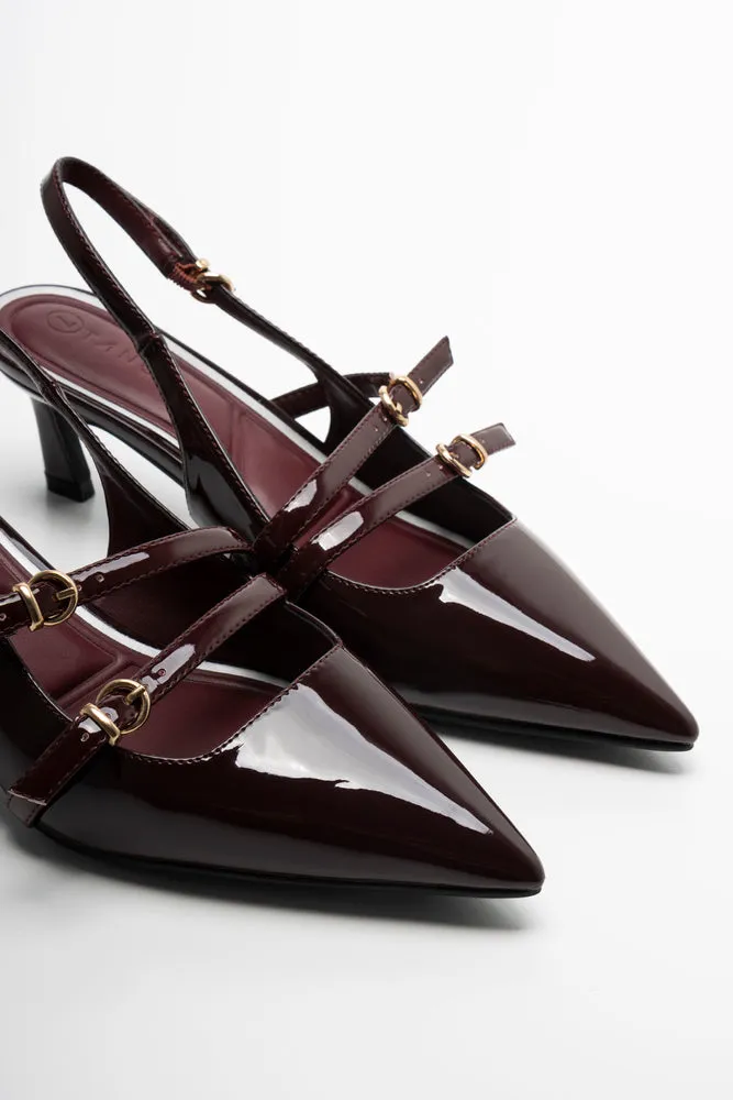 Slingback Heels Burgundy