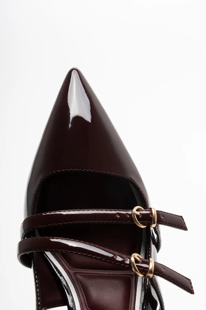 Slingback Heels Burgundy