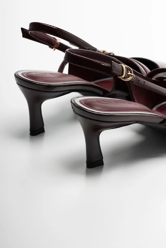 Slingback Heels Burgundy