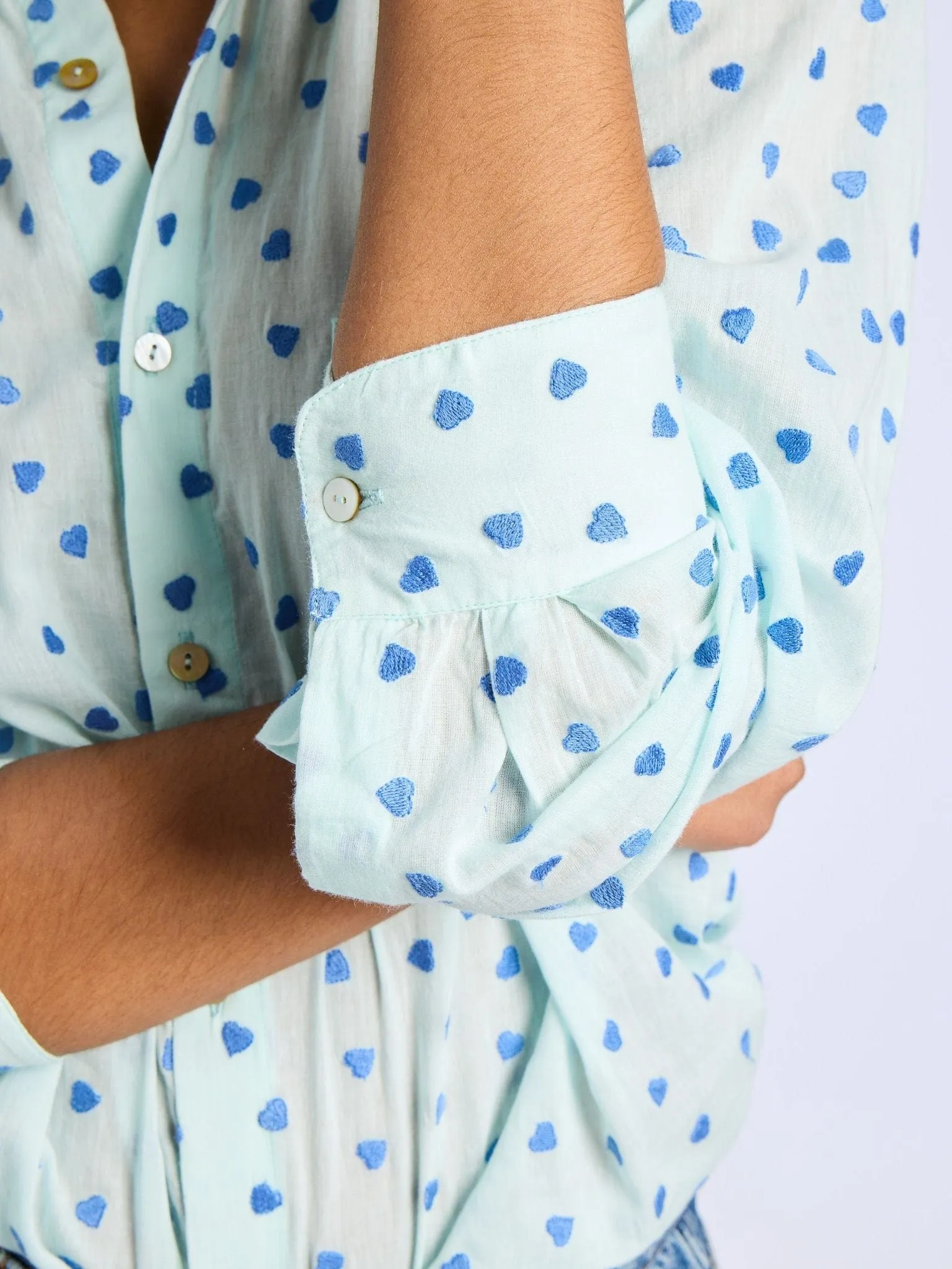 Sofia Top in Blue Hearts