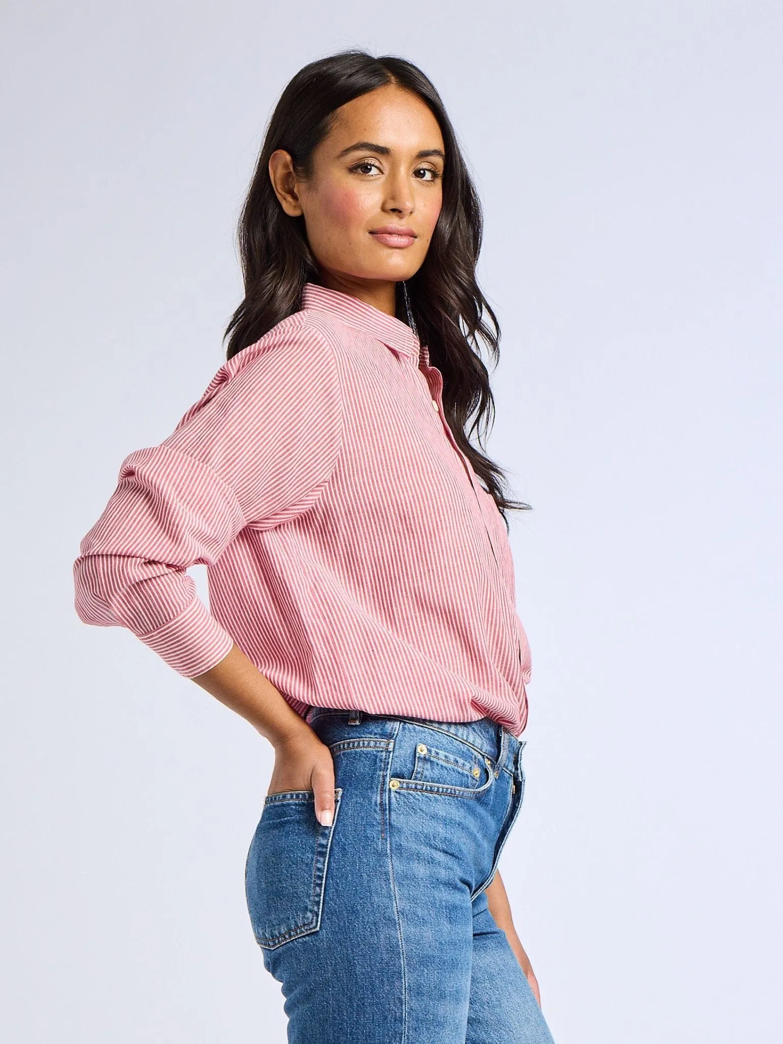 Sofia Top in Tango Stripe